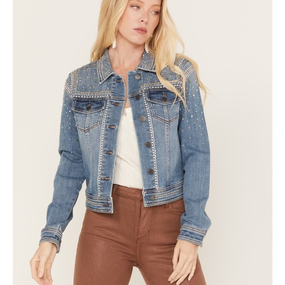 IDYLLWIND WOMEN'S SHILOH DRIVE EMBELLISHED DENIM JACKET - Picture 3 of 12
